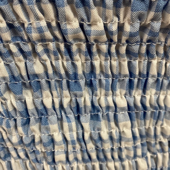 Shein white/blue plaid cropped tube top - Size Medium NWNT with bag - Picture 7 of 11